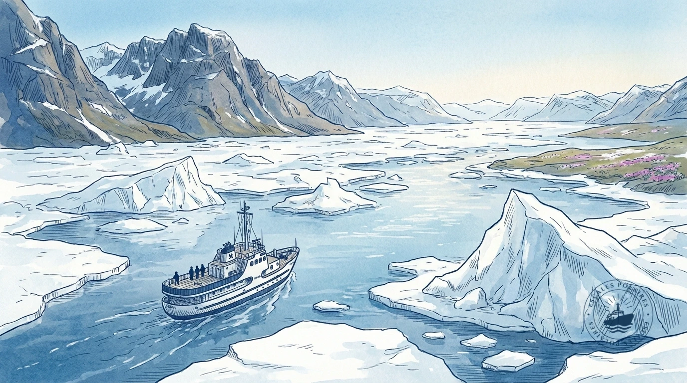 Fjord du Groenland observé depuis un navire de croisière