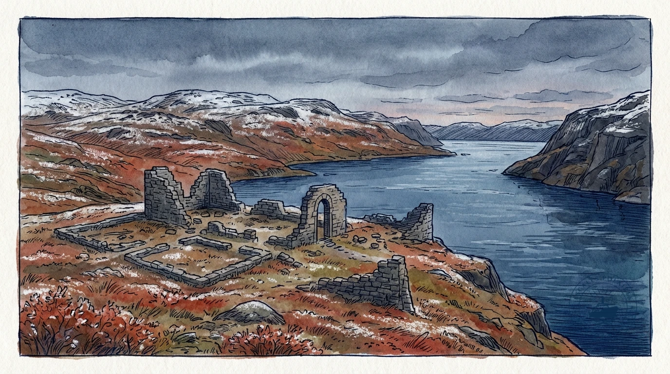 Paysage côtier du Groenland marqué par l’histoire viking