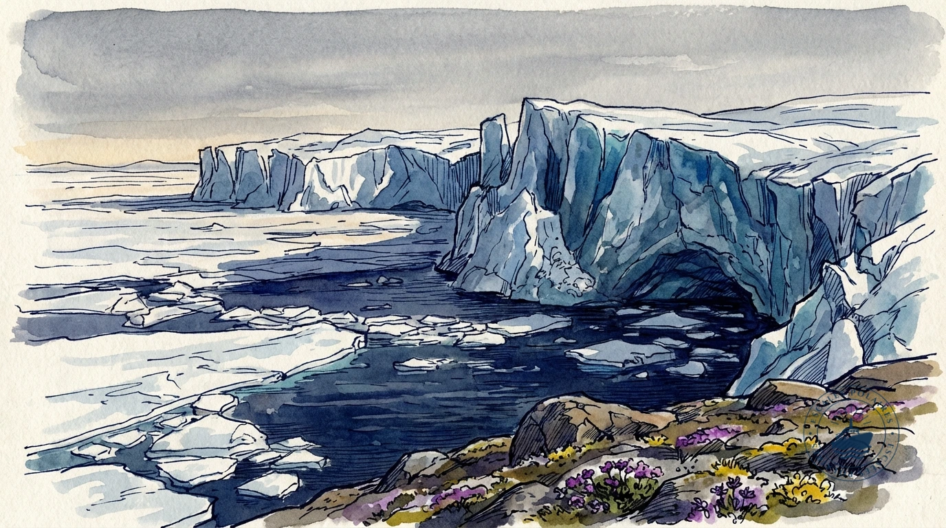 Glacier côtier du Groenland vu depuis la mer